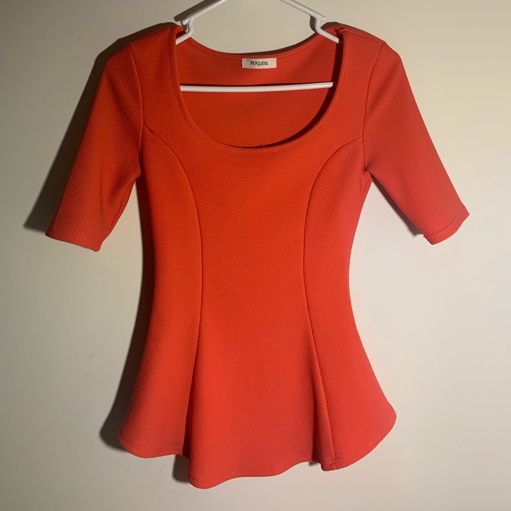 Brand new orange waist hugging shirt